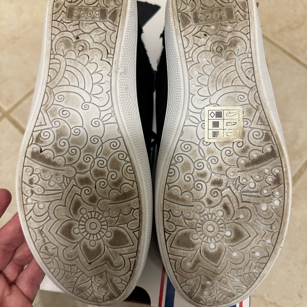 BOBS-Sketchers Black Memory Foam Shoes-B Cute Style